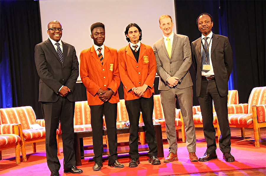 Polycarp Igathe, CEO of Vivo Kenya, Carilton Maina, Nikhil Wason, Fionn Brennan, International Officer from the University of Leeds and Eric Mulundi, Head of Brooklhouse
