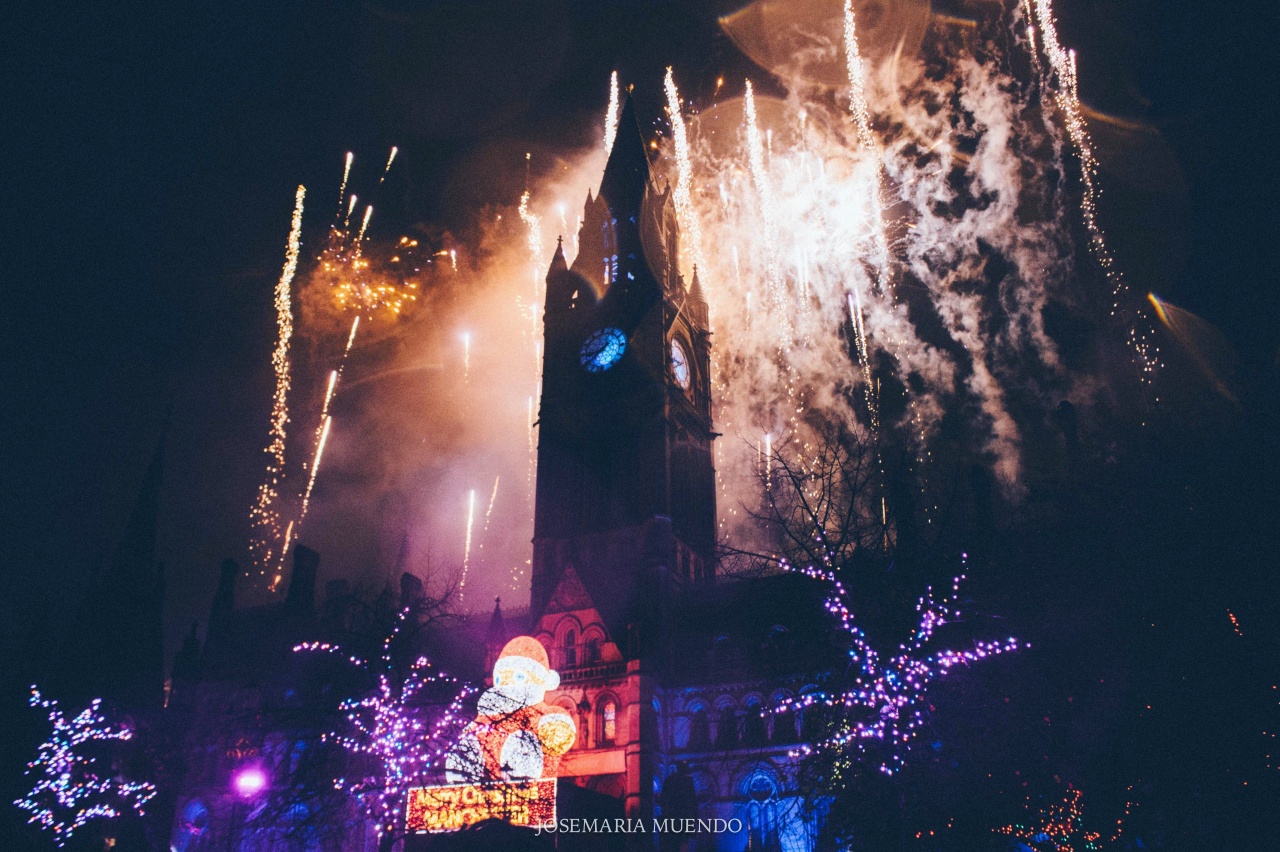 Fireworks at Manchester Town Hall