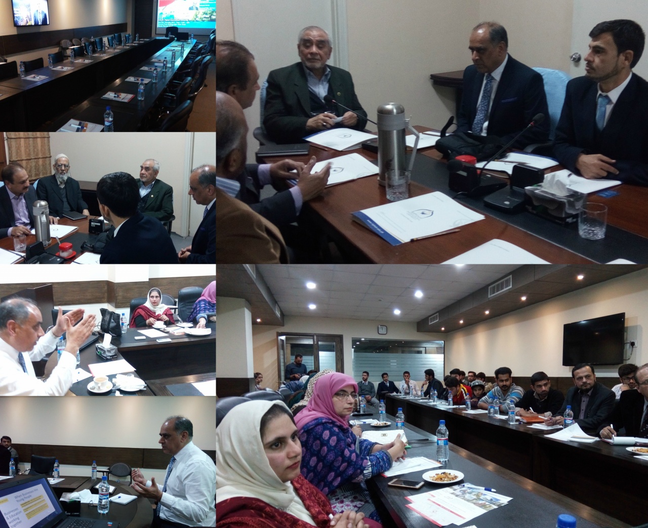 Students and staff listening to the talk by Amjad Pervez