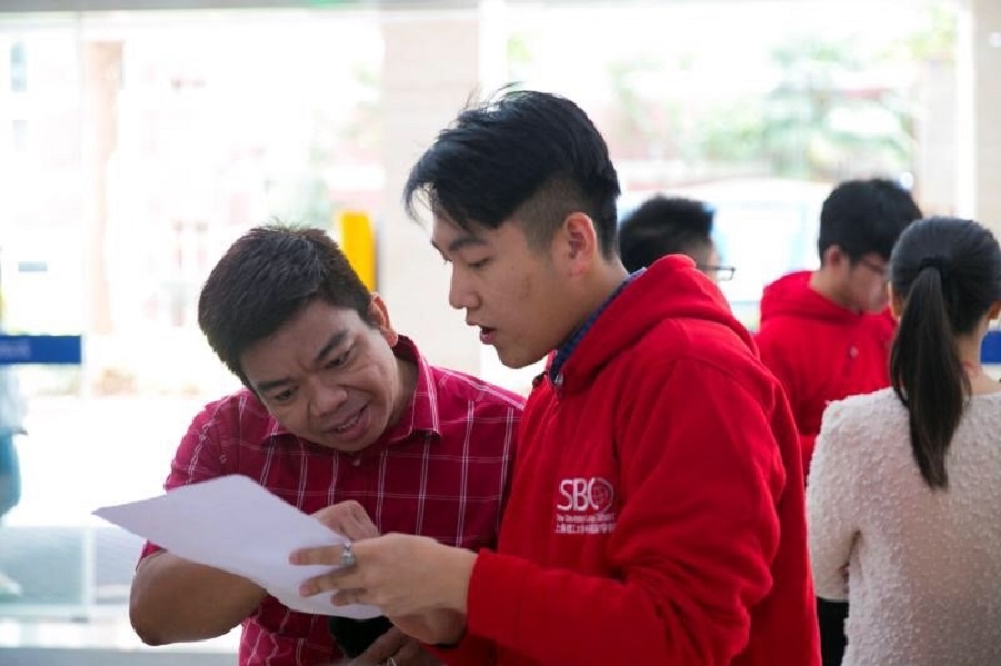 SBC staff and student