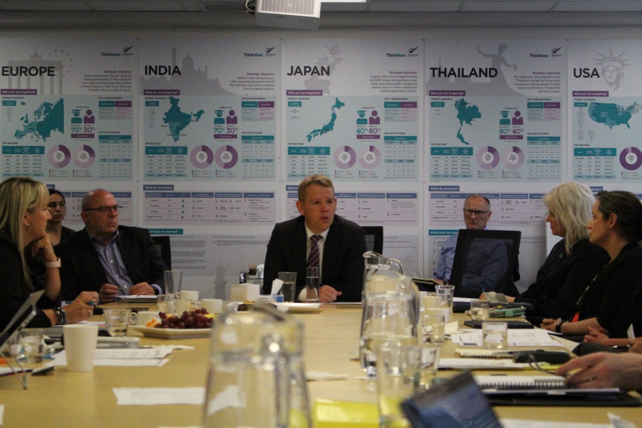 New Zealand Education Minister Chris Hipkins announcing the pathways partnership at the international education peak bodies forum on 2 December