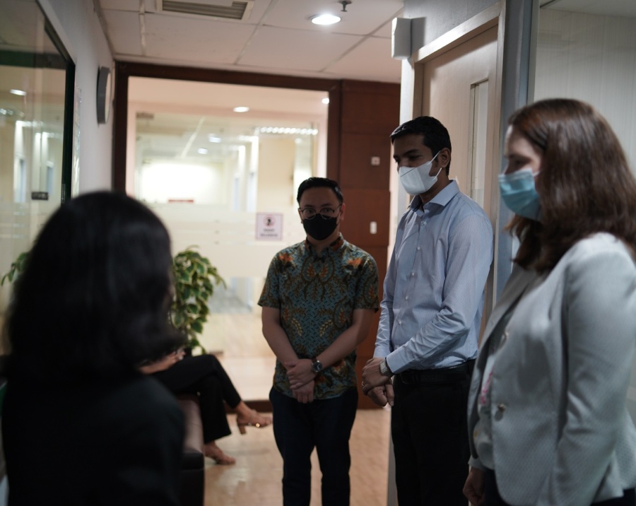 Staff on their tour of the Study Centre