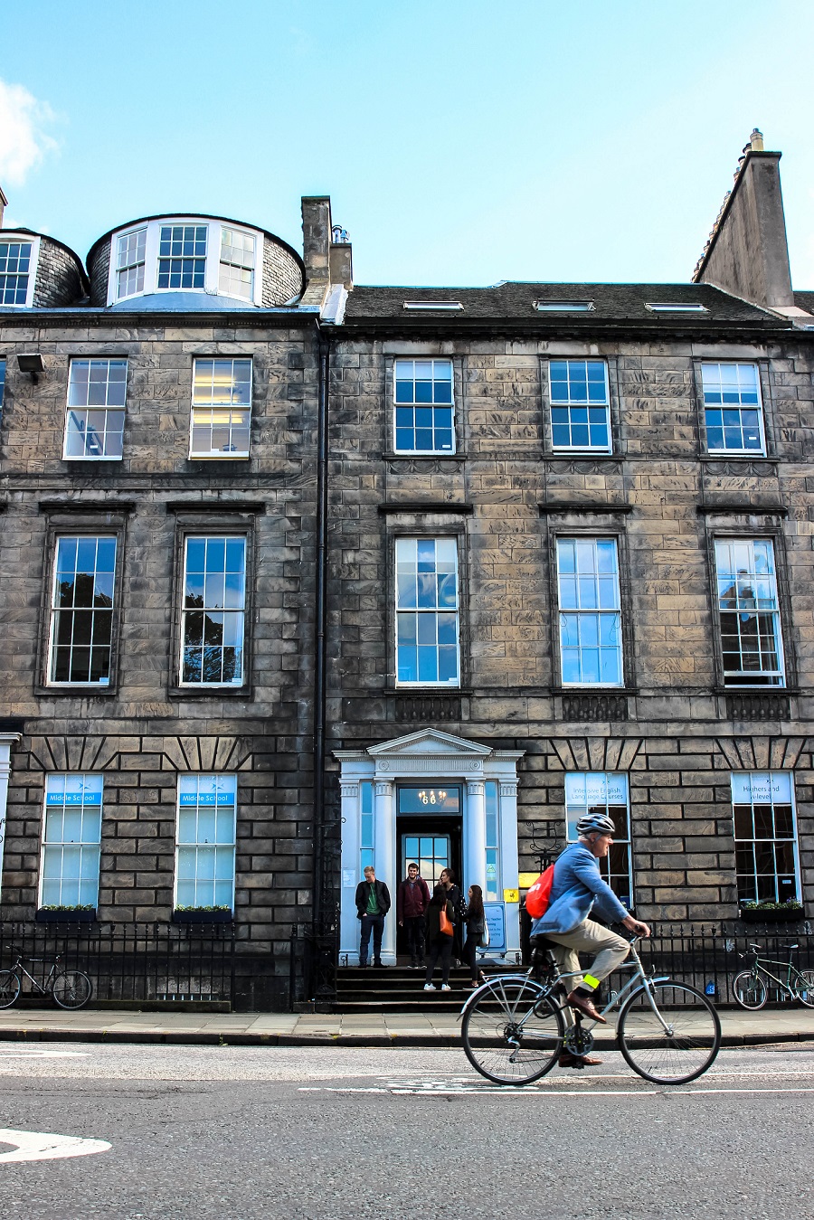 Students outside centre