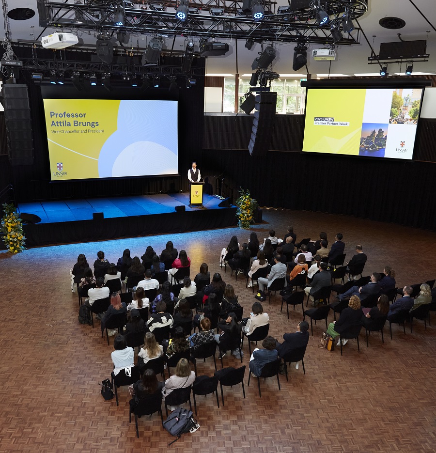 Partners in a large hall